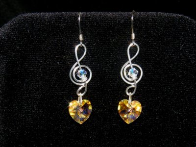 Today's featured music jewellery: Swarovski crystal Earrings