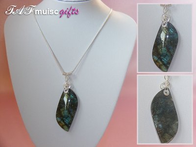 Today's featured music jewellery: Labradorite Necklaces